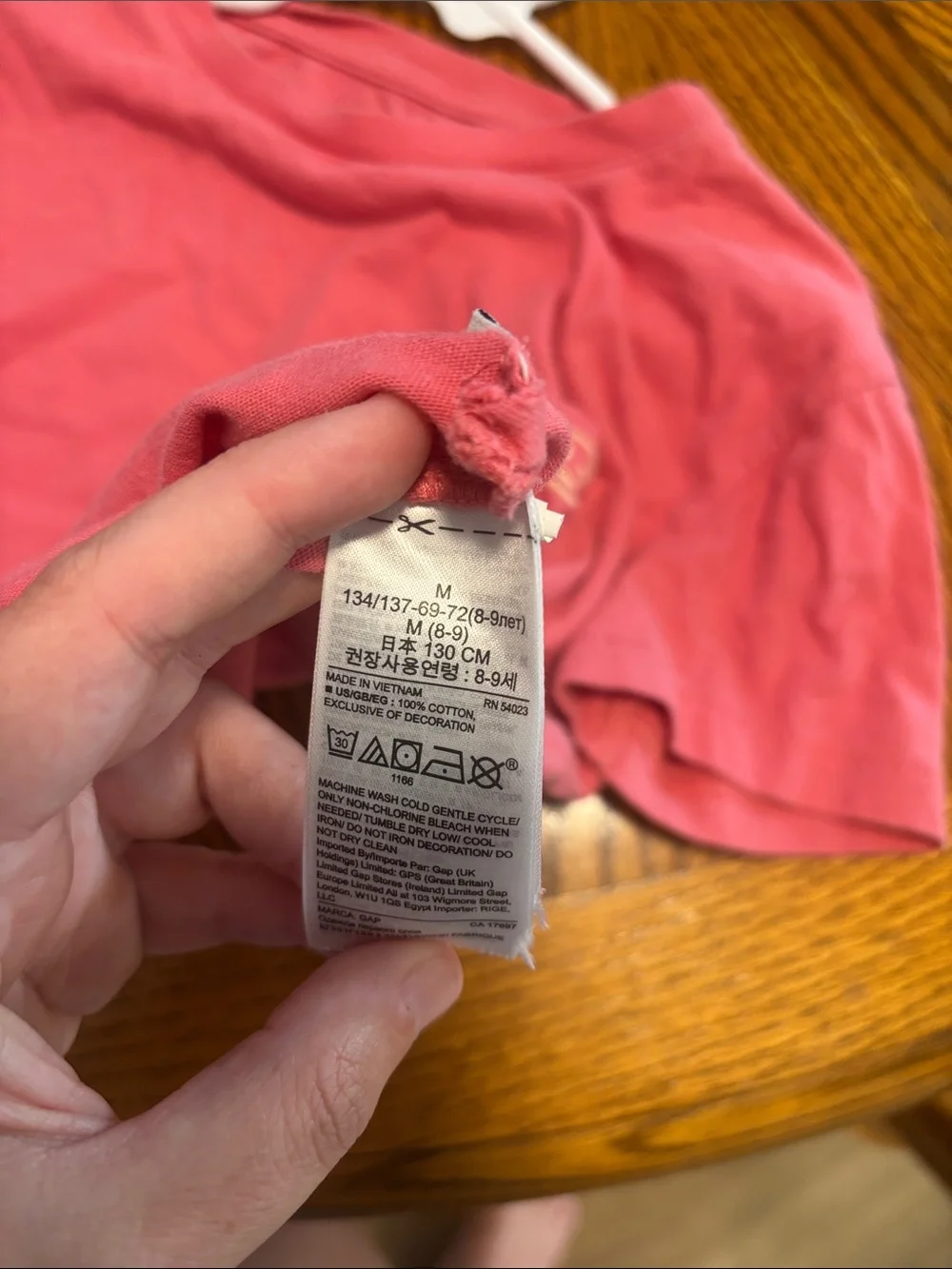 GAP Coral Pink Short Sleeve Pocket Tee